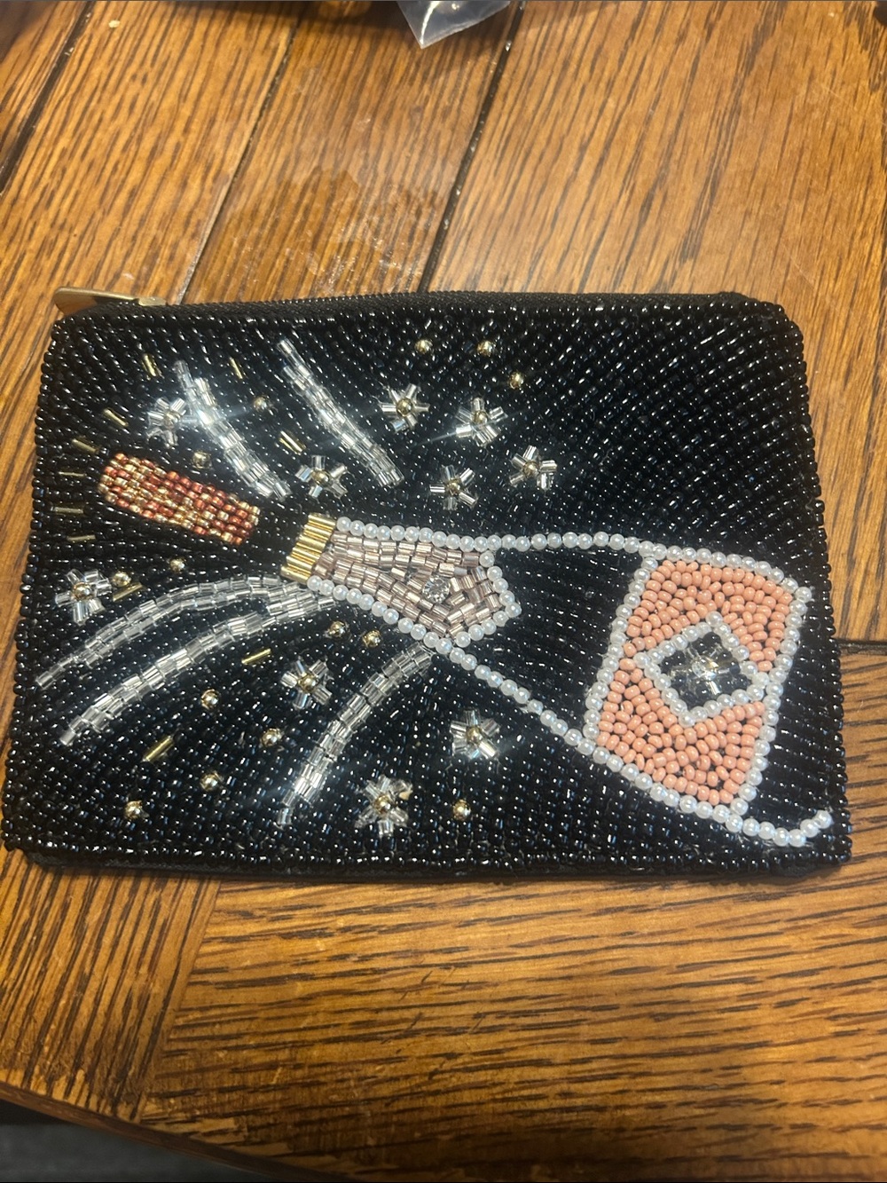 Beaded Coin Purse POPPING THE CORK ! New! 🍾🍾